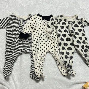 3 Infant 0-3 month sleeper onesies.